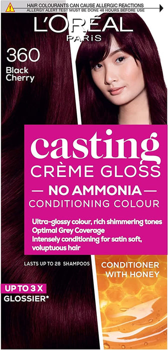 L'Oreal Casting Creme Gloss Semi-Permanent Hair Colour Dye - 360 Black Cherry