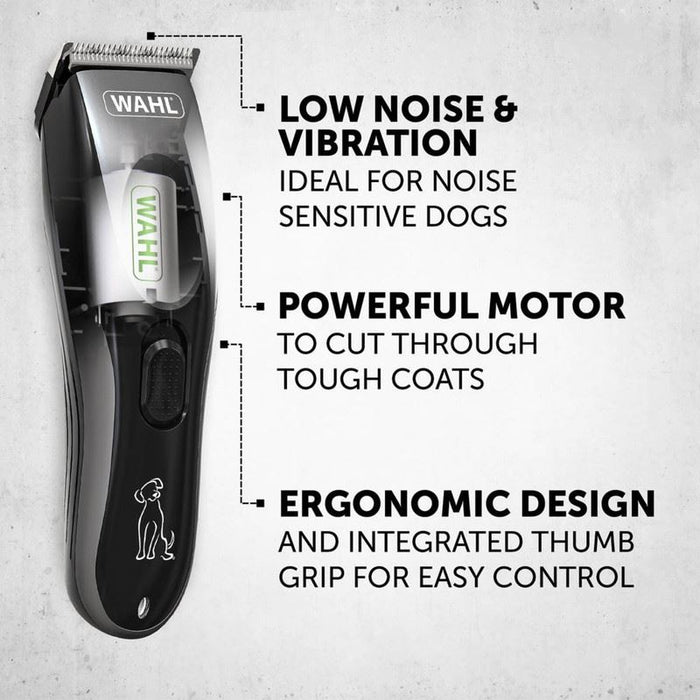 WAHL Dog Clippers Kit Low Noise Vibration Rechargeable Cordless Pet Grooming Set