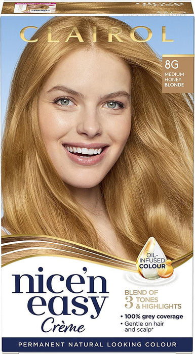 Clairol Nice n Easy Permanent Hair Dye Medium Honey Blonde 8G