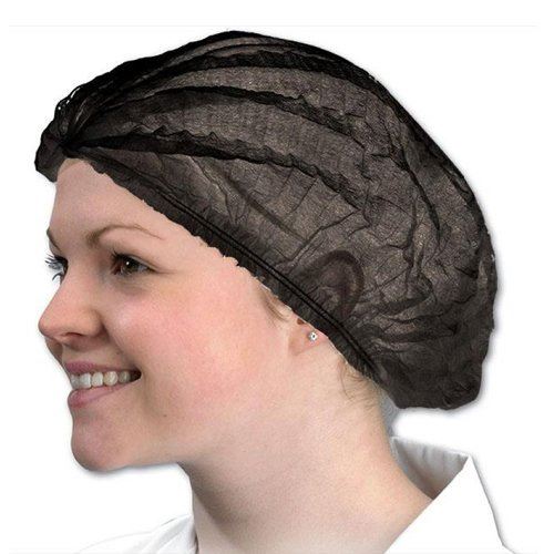 DEO Professional Elasticated Mob Caps - Black - Pack of 50