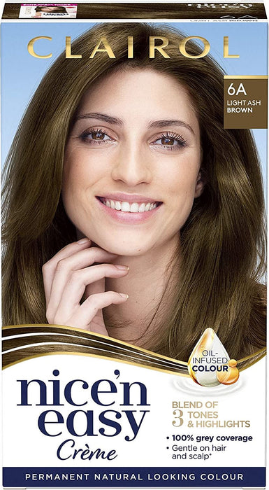 Clairol Nice n Easy Permanent Hair Dye Light Ash Brown 6A