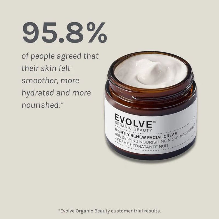 Evolve Organic Beauty Nightly Renew Facial Cream Anti Aging Moisturiser 60ml