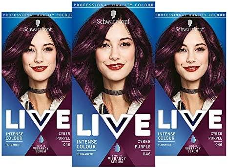 Schwarzkopf Live Hair Colour 046 Cyber Purple - Pack Of 3
