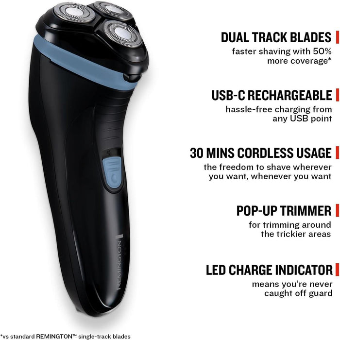 Remington R1 Style Series R1000 Hair Rotary Shaver – Dual Track Blades USB-C