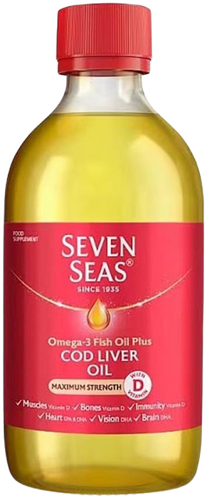Seven Seas Omega-3 Fish Oil Plus Cod Liver Oil Max Strength 100ml
