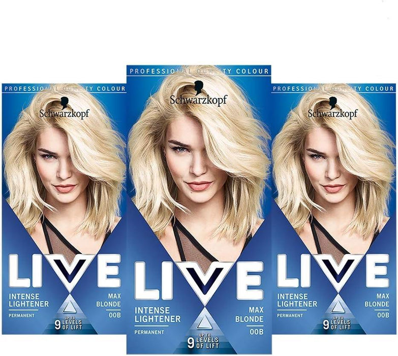 Schwarzkopf Live Hair Colour 00B Max Blonde - Pack Of 3