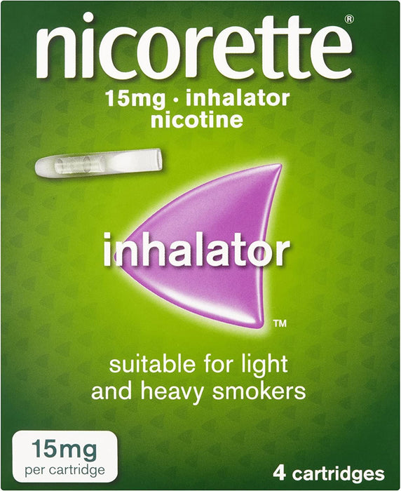 Nicorette 15mg Inhalator Nicotine 4 Cartridges Stop Smoking Aid