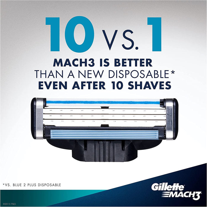 Gillette Mach3 Razor Blades For Men Blades Stronger Than Steel - Pack of 4