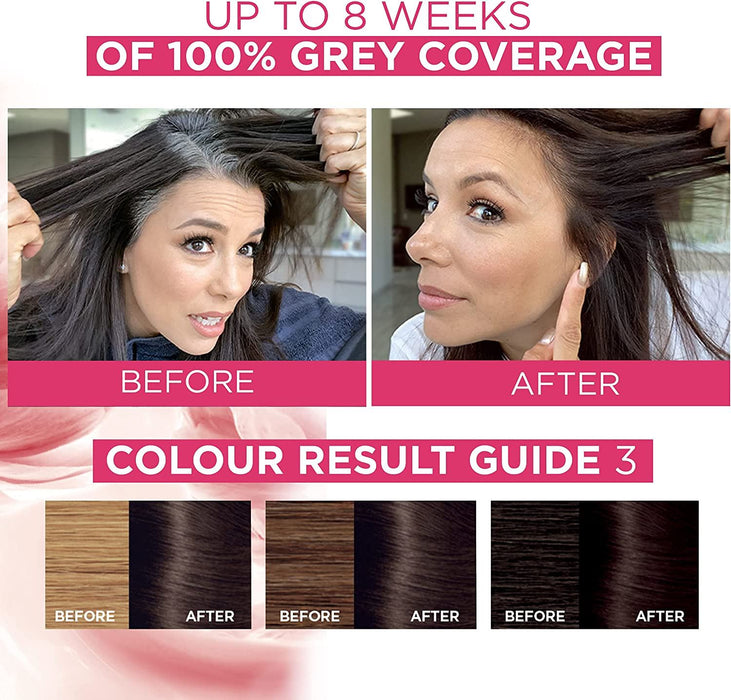 L'Oreal Excellence Permanent Hair Colour Dye - 3 Natural Darkest Brown