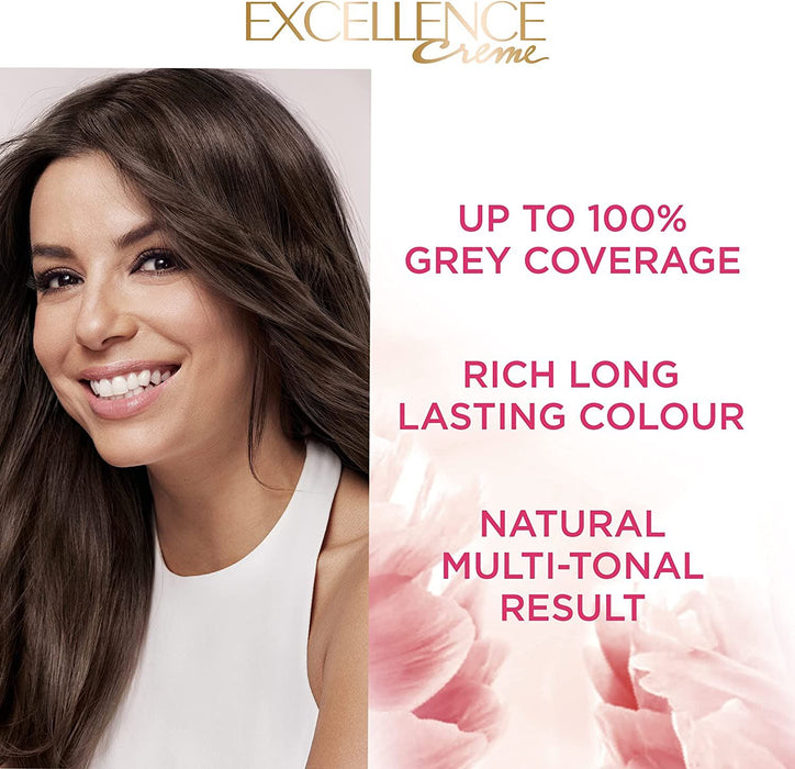 L'Oreal Excellence Permanent Hair Colour Dye - 3 Natural Darkest Brown