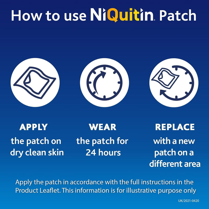 Niquitin Nicotine Patch Invisible 21mg Step 1 24h Craving Control 14 Patches