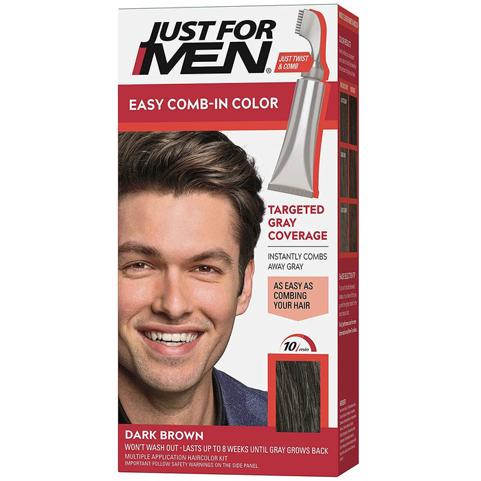 Just For Men AutoStop Hair Dye Mens Comb-In Hair Colour Dark Brown A-45