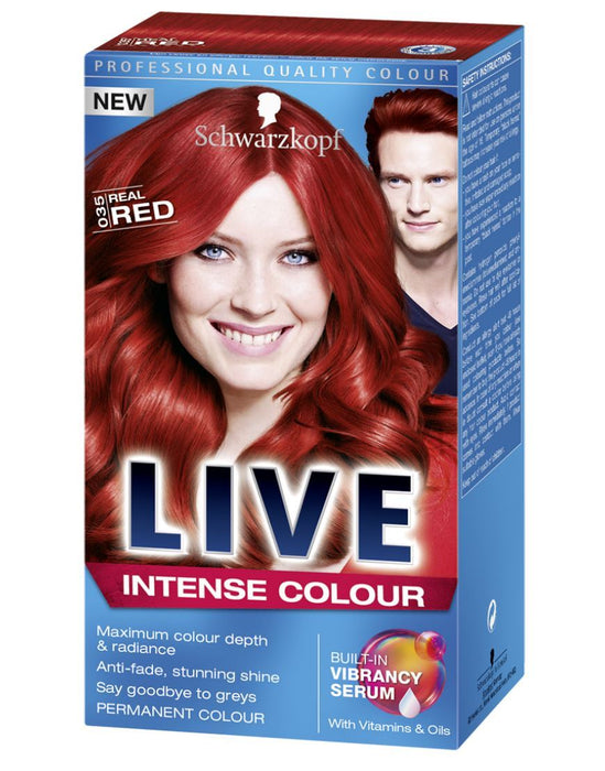 Schwarzkopf LIVE Intense 035 Real Red Pro Permanent Hair Colour Dye x 1