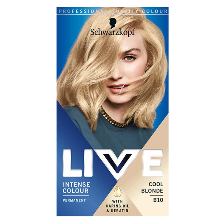 Schwarzkopf Live Intense Lightener Hair Colour B10 Cool Blonde x 3