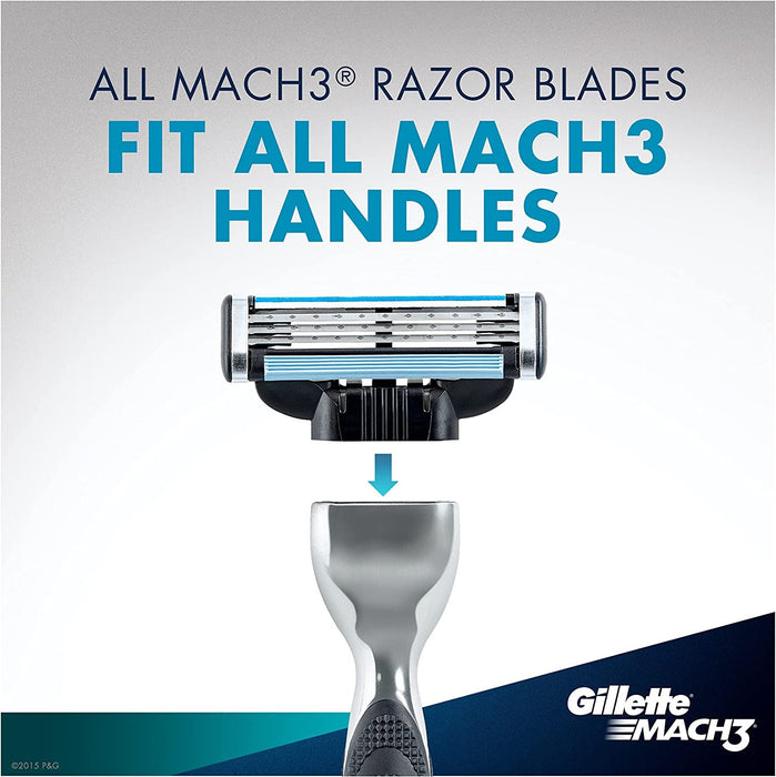 Gillette Mach3 Razor Blades For Men Blades Stronger Than Steel - Pack of 4