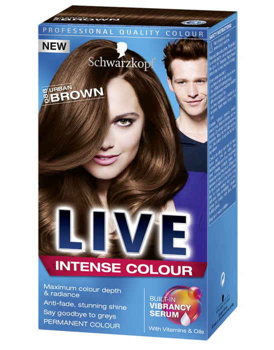 Schwarzkopf LIVE Intense 088 Urban Brown Pro Permanent Hair Colour Dye x 1