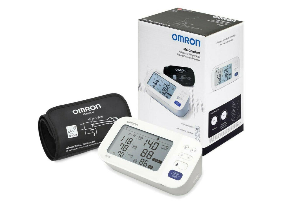 Omron M6 Comfort 22-42cm Upper Arm Blood Pressure Monitor + Dual Memory