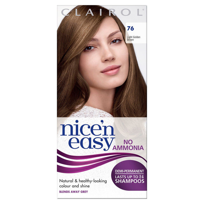 Clairol Nice & Easy Hair Colour Dye No Ammonia - 76 Light Gold Brown