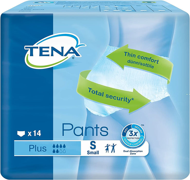 Tena Incontinence Pants Plus With Odour Neutraliser - Small Pack of 14