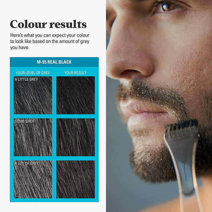Just For Men Moustache & Beard Hair Dye Eliminates Grey Real Black  M55