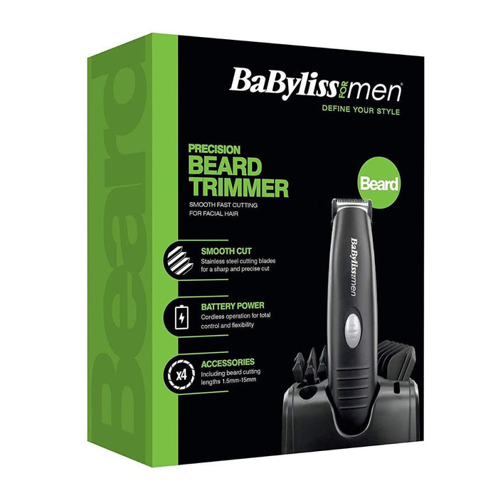BaByliss Mens Beard Trimmer Rechargeable Hair Clipper Stainless Steel Blades
