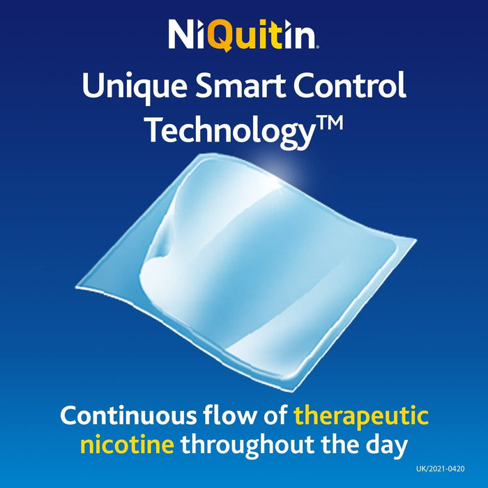 NiQuitin Nicotine Patch Invisible 21mg Step 1 24h Craving Control 1 Weeks Worth