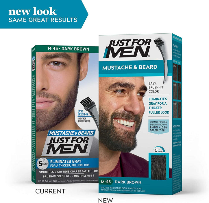 Just For Men Brush In Gel For Beard & Moustache M45 - Dark Brown