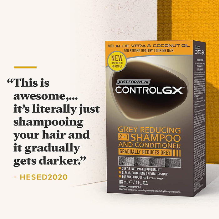 Just For Men Control GX Grey Reducing 2in1 Shampoo and Conditioner For Grey Hair