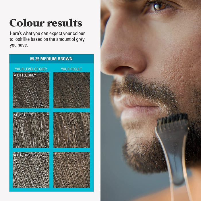 Just For Men Brush In Gel Moustache & Beard Hair Dye Medium Brown  M35
