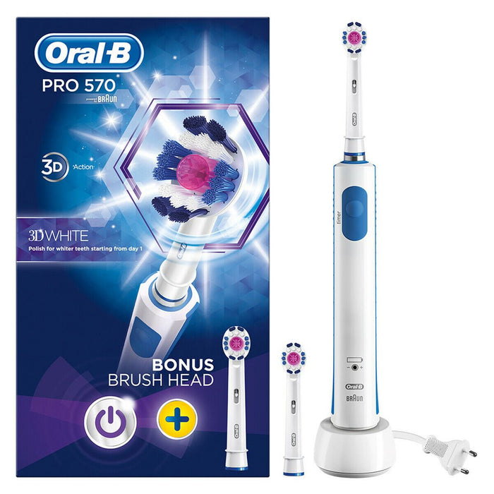 Oral-B Power Pro 570 3D White Electric Toothbrush + Extra Brush